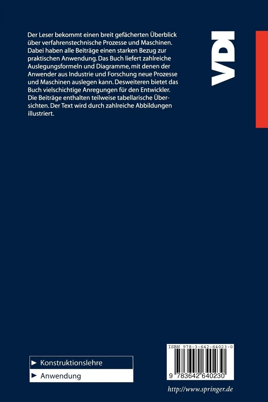 Rückseite: 9783642640230 | Konstruktion verfahrenstechnischer Maschinen | P. Dietz | Taschenbuch