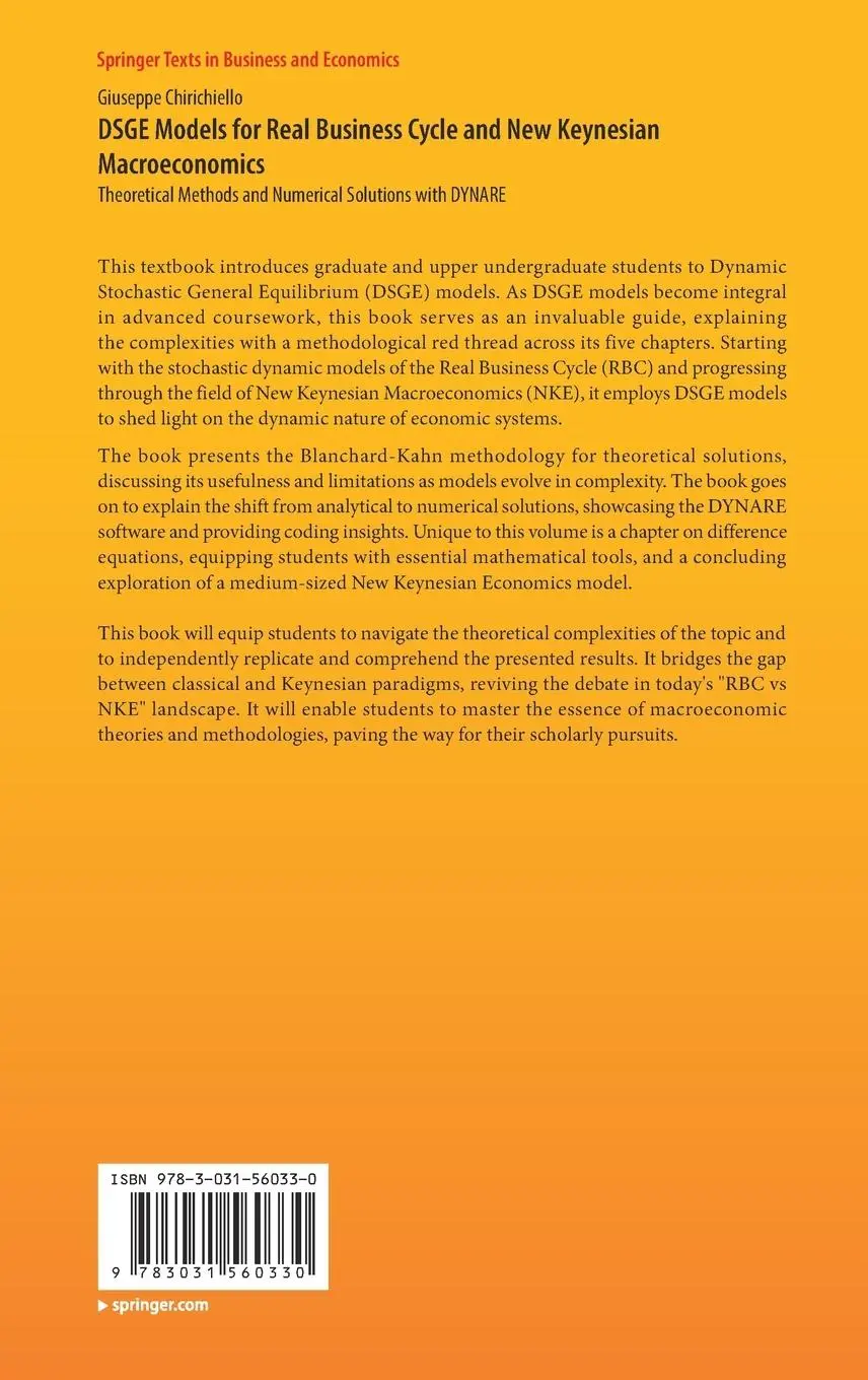 Rückseite: 9783031560330 | DSGE Models for Real Business Cycle and New Keynesian Macroeconomics
