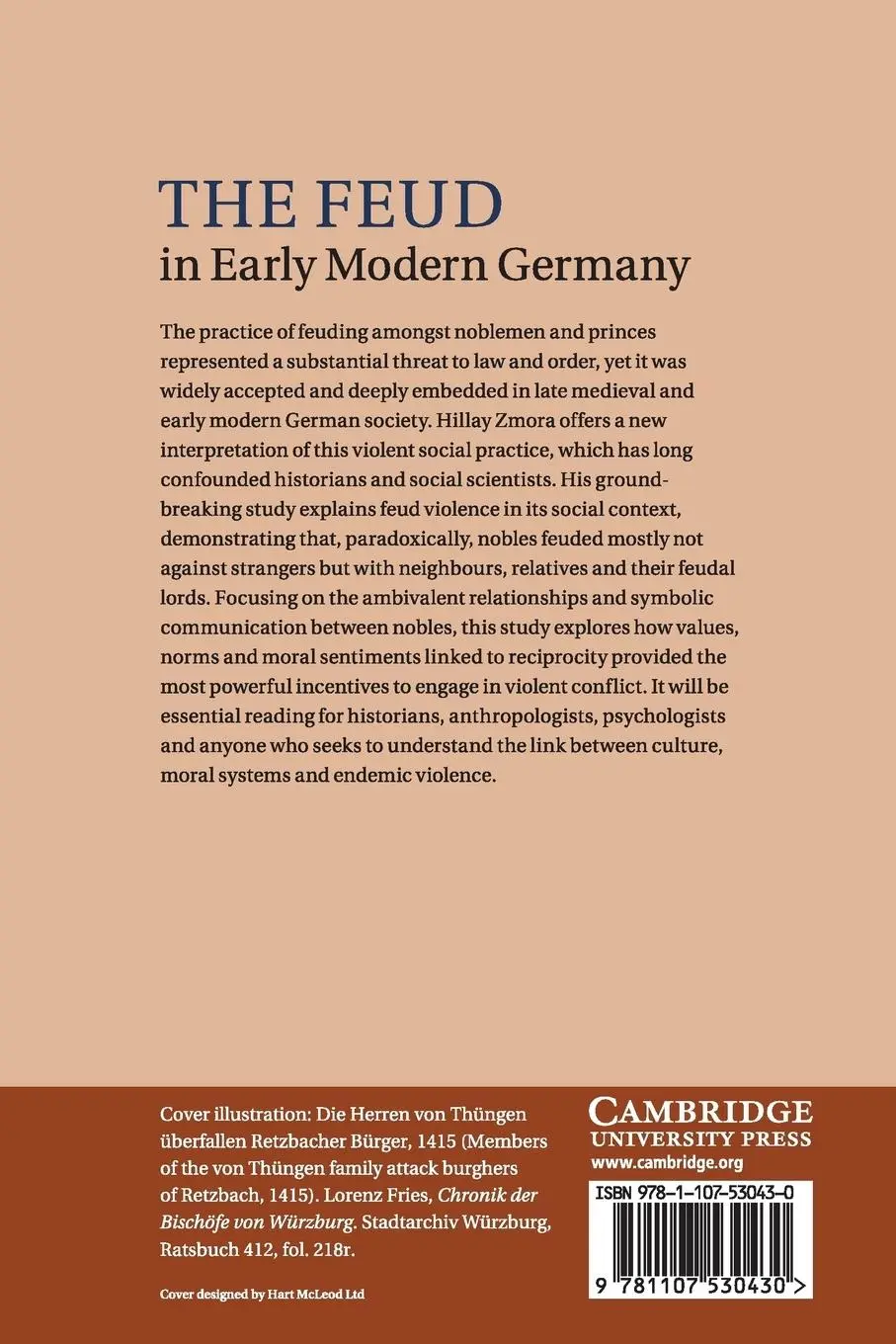 Rückseite: 9781107530430 | The Feud in Early Modern Germany | Hillay Zmora | Taschenbuch | 2015