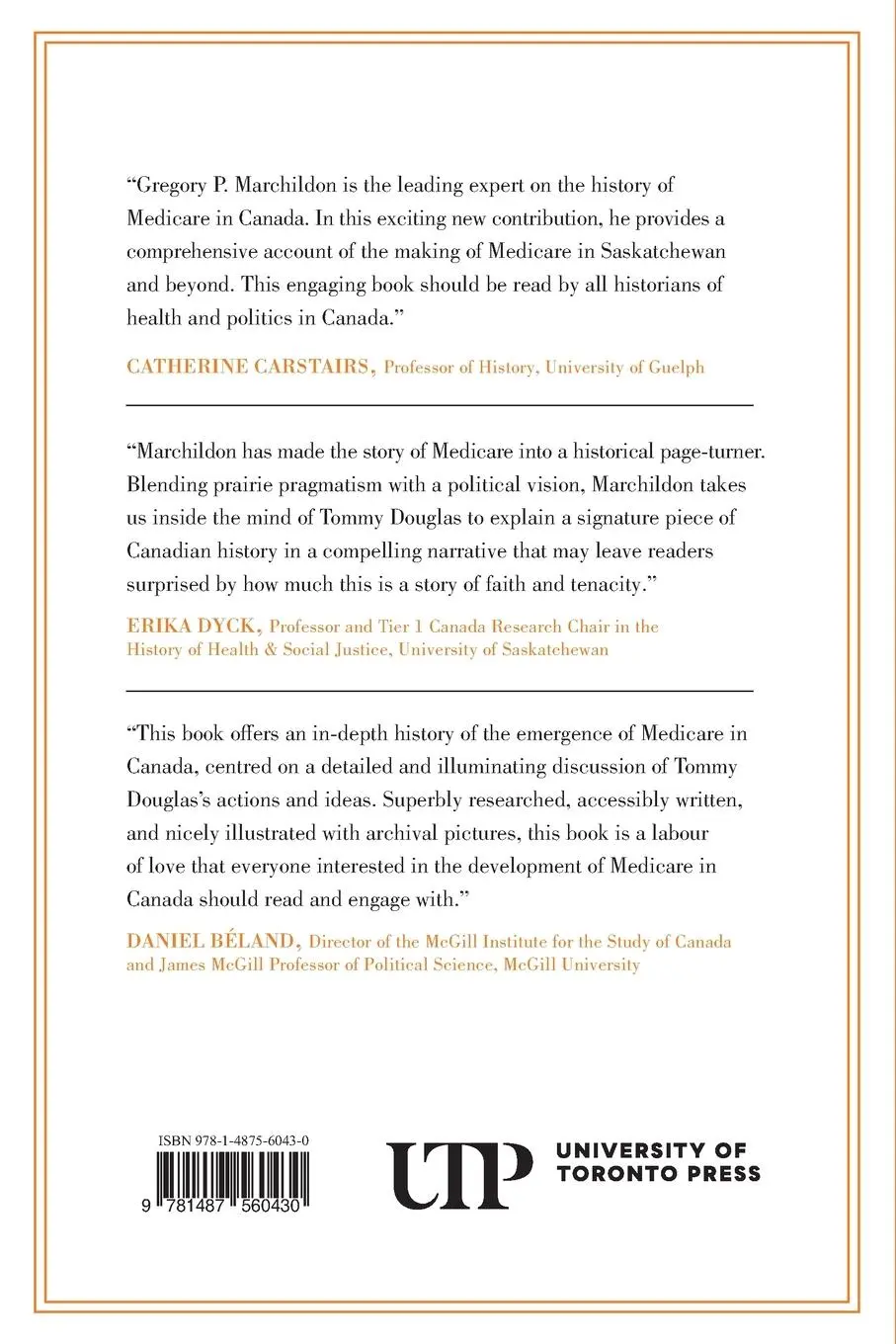 Rückseite: 9781487560430 | Tommy Douglas and the Quest for Medicare in Canada | Marchildon | Buch
