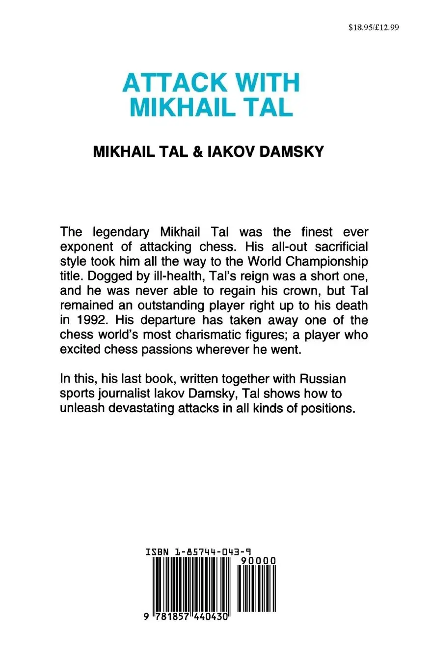Rückseite: 9781857440430 | Attack with Mikhail Tal | Tal Mikhail (u. a.) | Taschenbuch | Englisch
