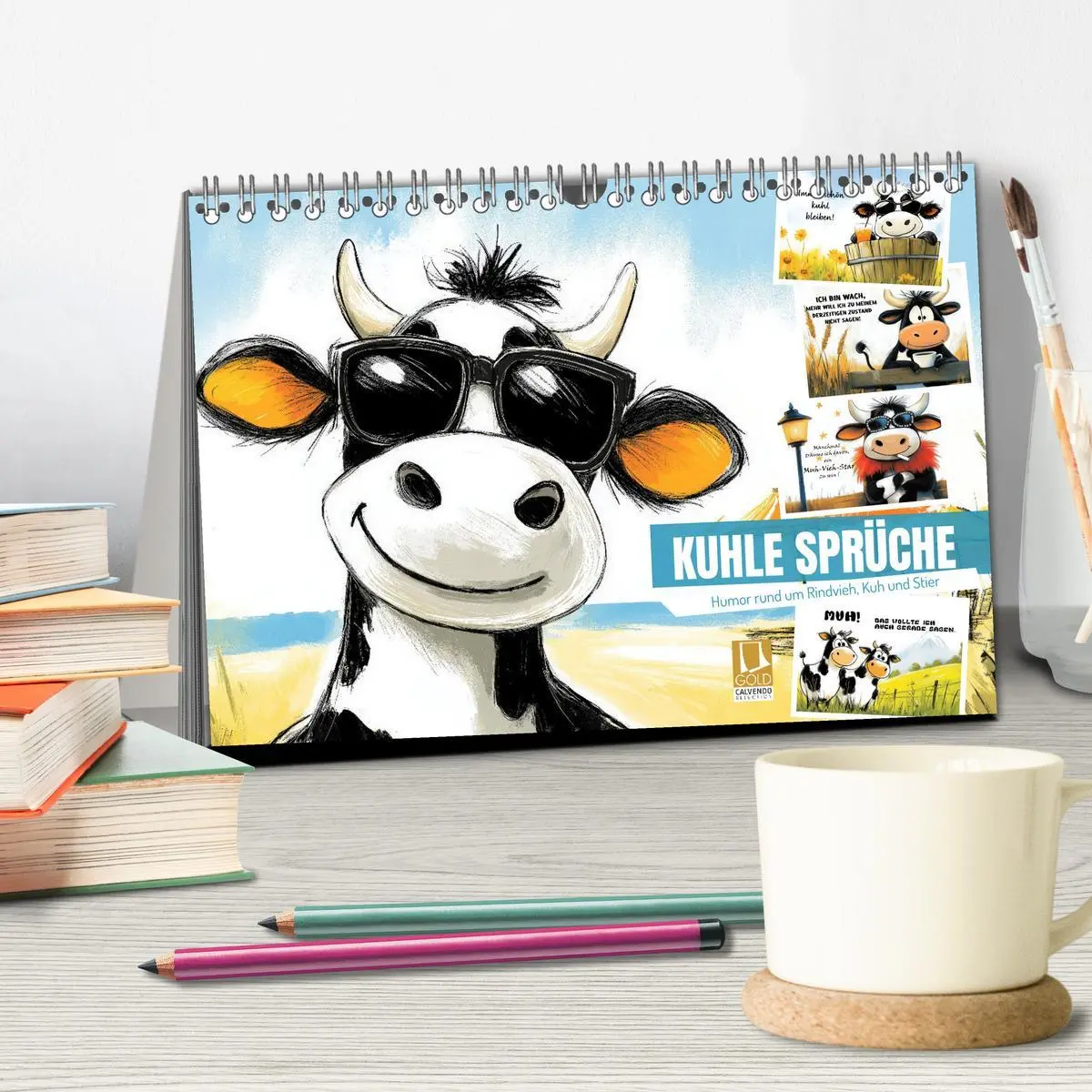 Bild: 9783457280430 | Kuhle Sprüche (Tischkalender 2026 DIN A5 quer), CALVENDO...