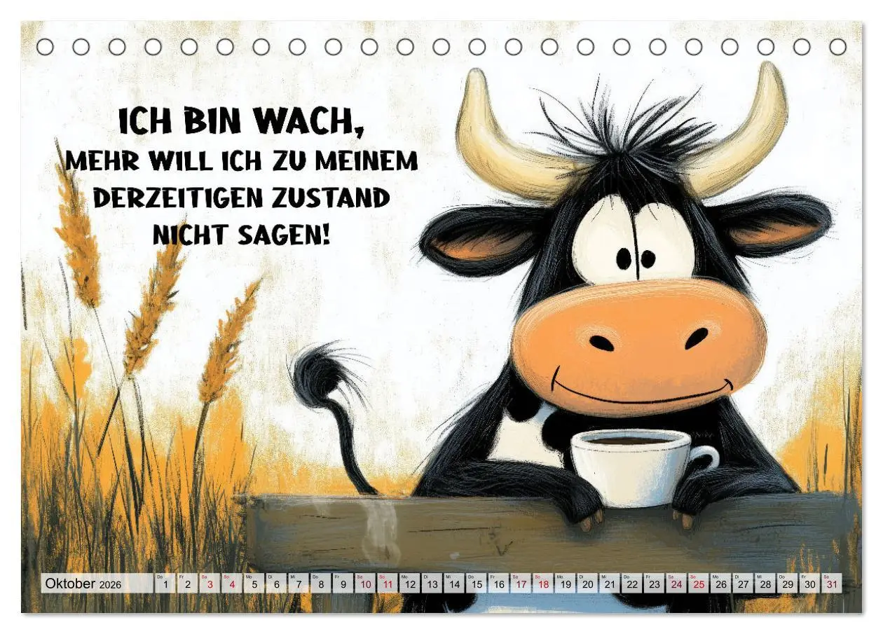 Bild: 9783457280430 | Kuhle Sprüche (Tischkalender 2026 DIN A5 quer), CALVENDO...