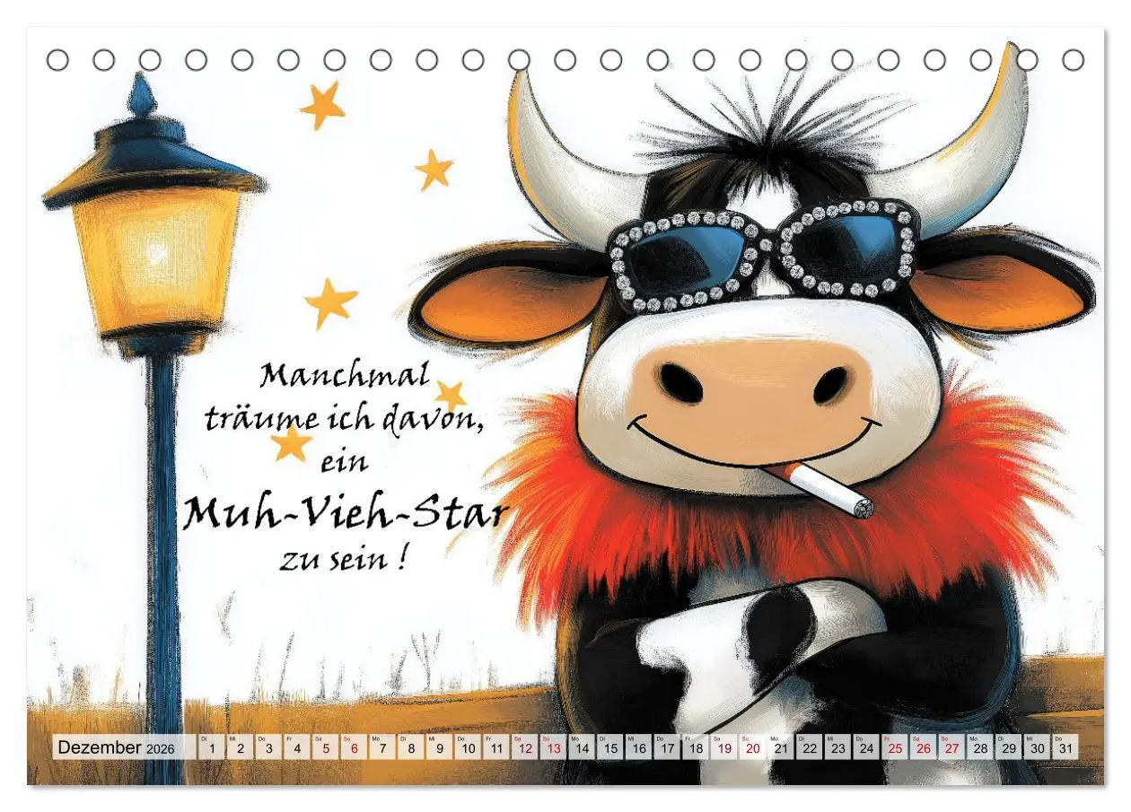 Bild: 9783457280430 | Kuhle Sprüche (Tischkalender 2026 DIN A5 quer), CALVENDO...