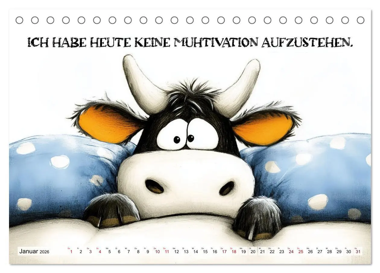 Bild: 9783457280430 | Kuhle Sprüche (Tischkalender 2026 DIN A5 quer), CALVENDO...