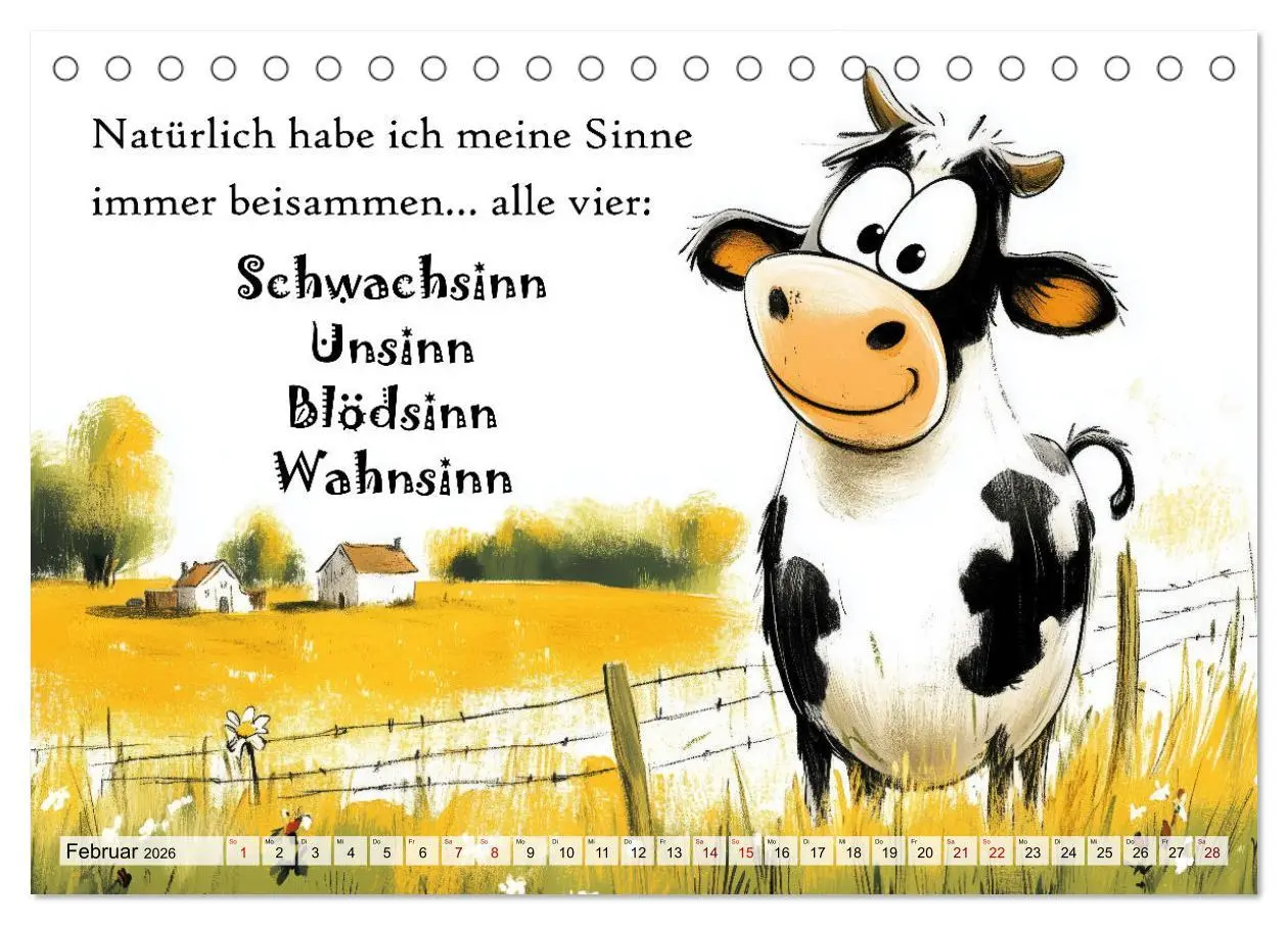Bild: 9783457280430 | Kuhle Sprüche (Tischkalender 2026 DIN A5 quer), CALVENDO...