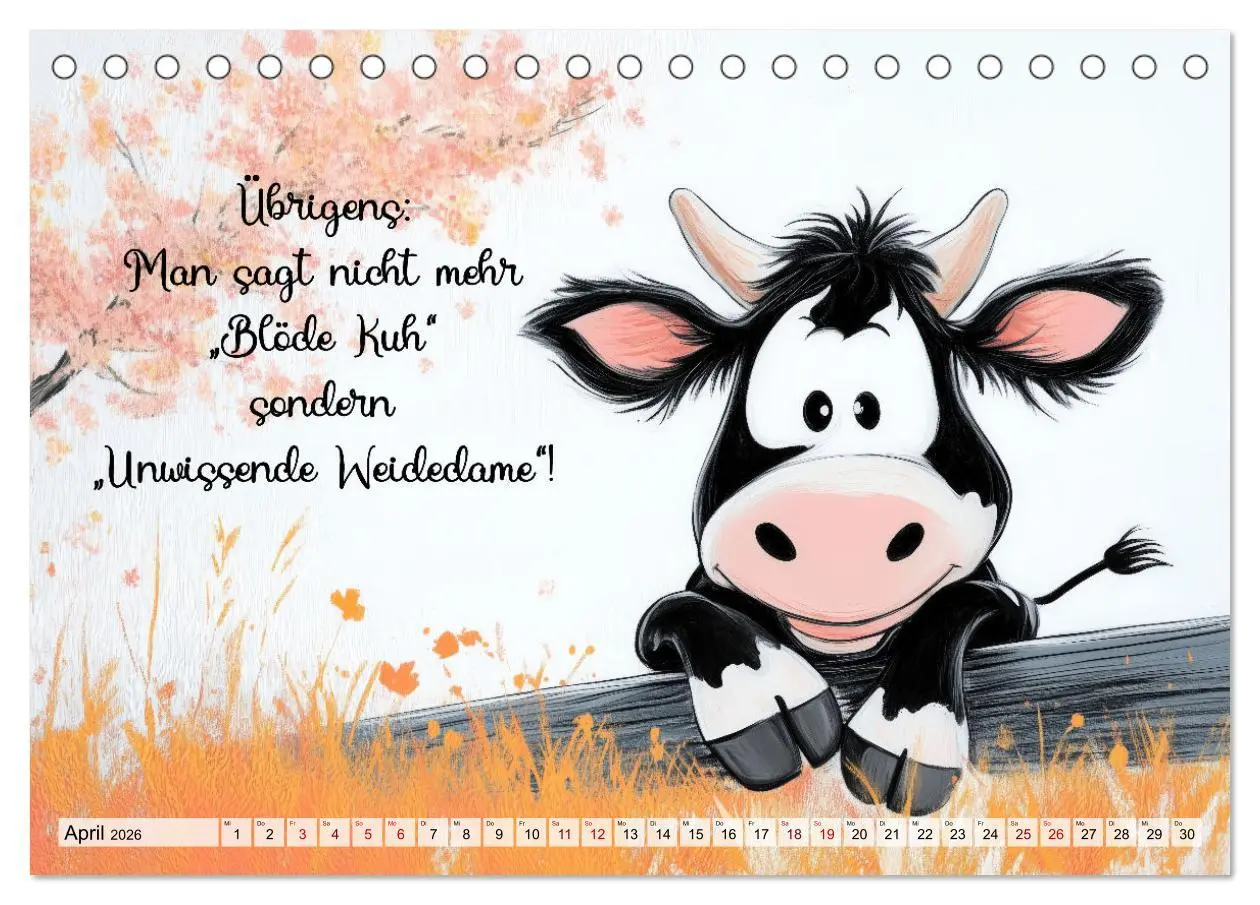 Bild: 9783457280430 | Kuhle Sprüche (Tischkalender 2026 DIN A5 quer), CALVENDO...