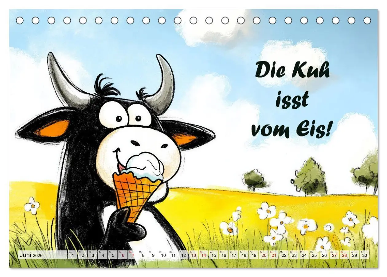Bild: 9783457280430 | Kuhle Sprüche (Tischkalender 2026 DIN A5 quer), CALVENDO...