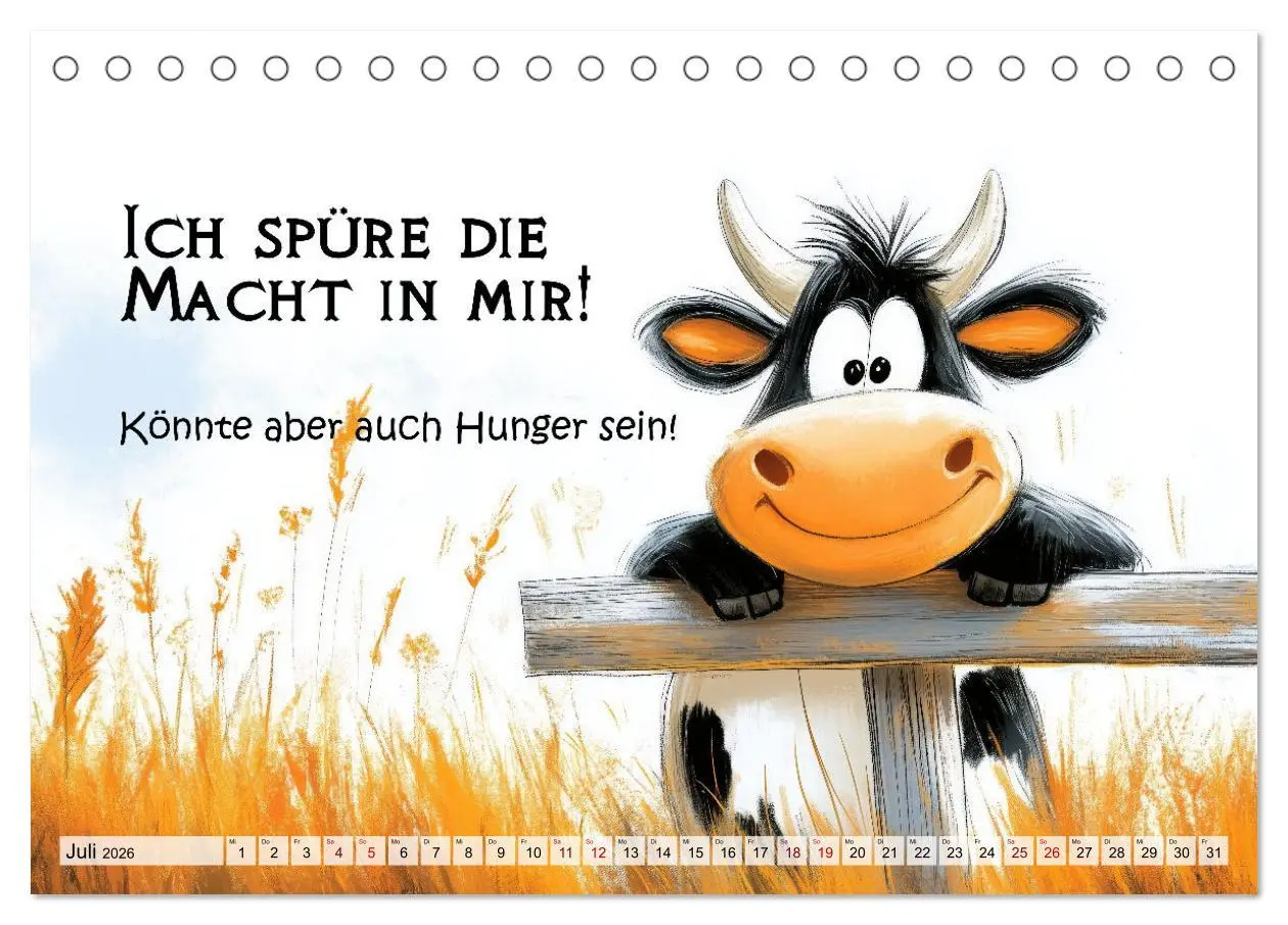 Bild: 9783457280430 | Kuhle Sprüche (Tischkalender 2026 DIN A5 quer), CALVENDO...