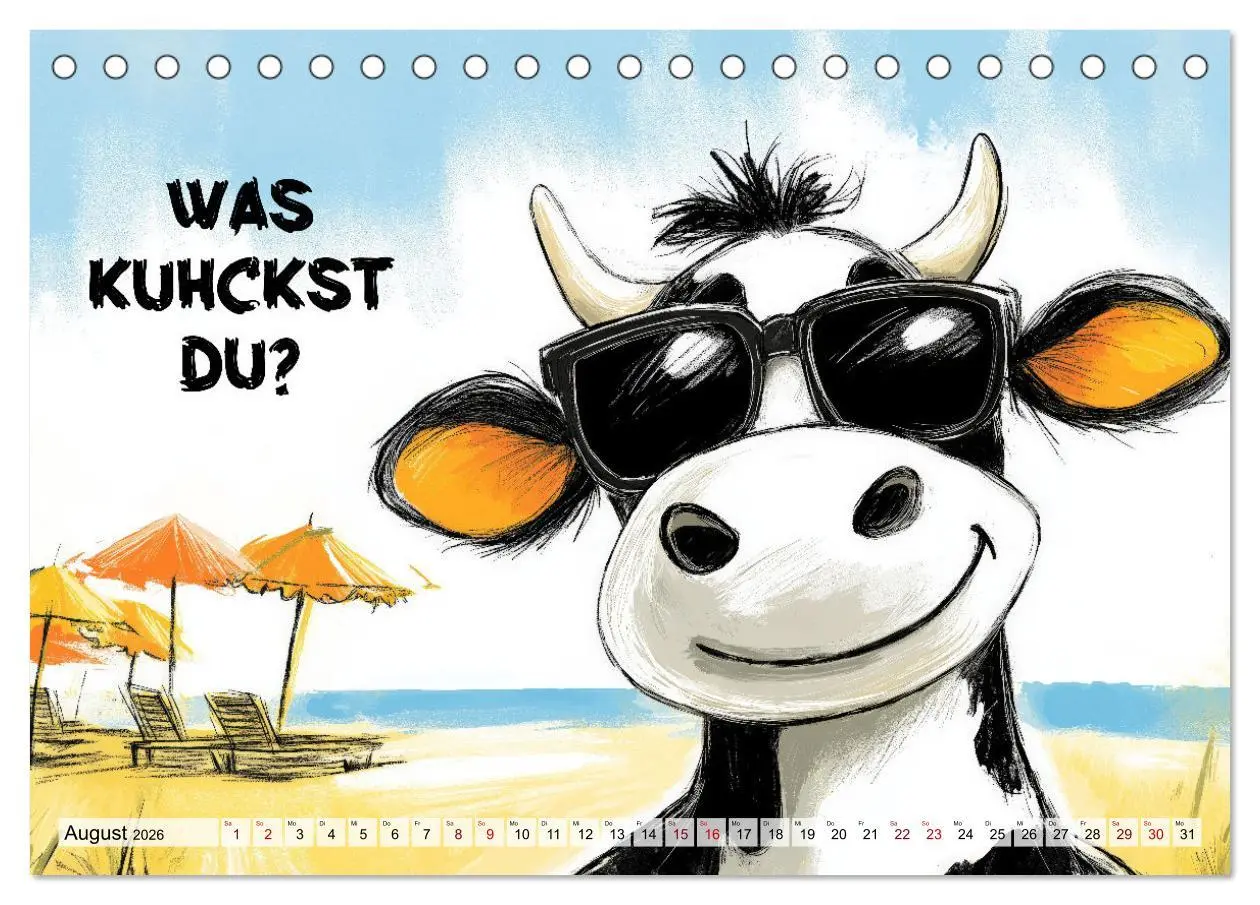 Bild: 9783457280430 | Kuhle Sprüche (Tischkalender 2026 DIN A5 quer), CALVENDO...