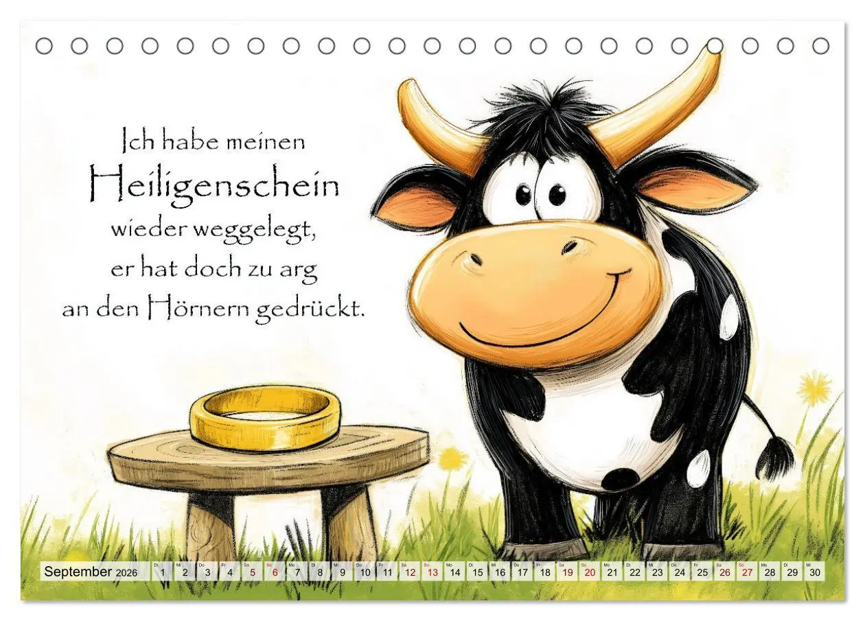 Bild: 9783457280430 | Kuhle Sprüche (Tischkalender 2026 DIN A5 quer), CALVENDO...