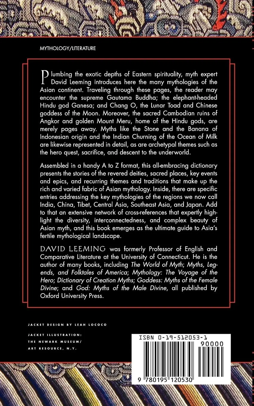 Rückseite: 9780195120530 | A Dictionary of Asian Mythology | David Adams Leeming | Taschenbuch