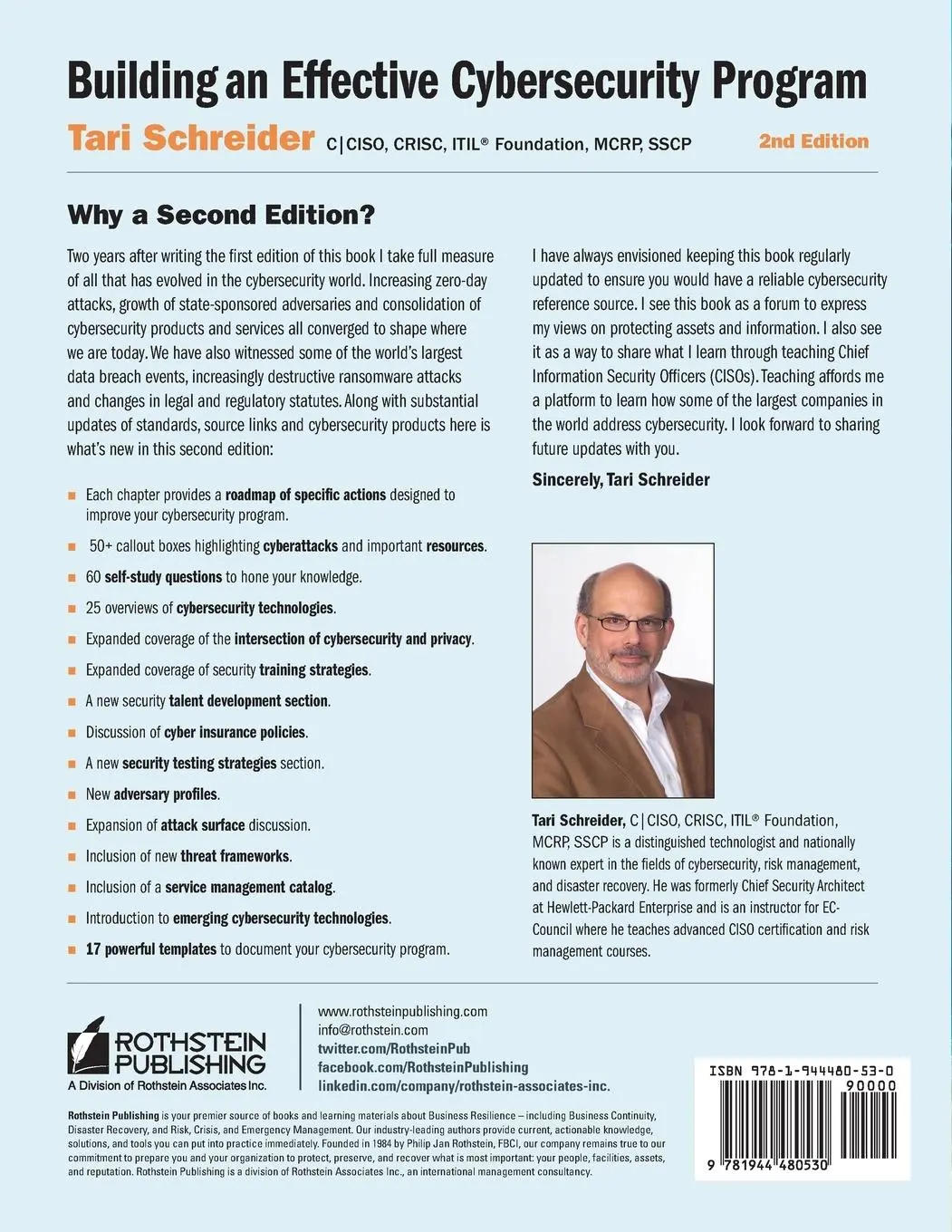 Rückseite: 9781944480530 | Building an Effective Cybersecurity Program | Tari Schreider | Buch