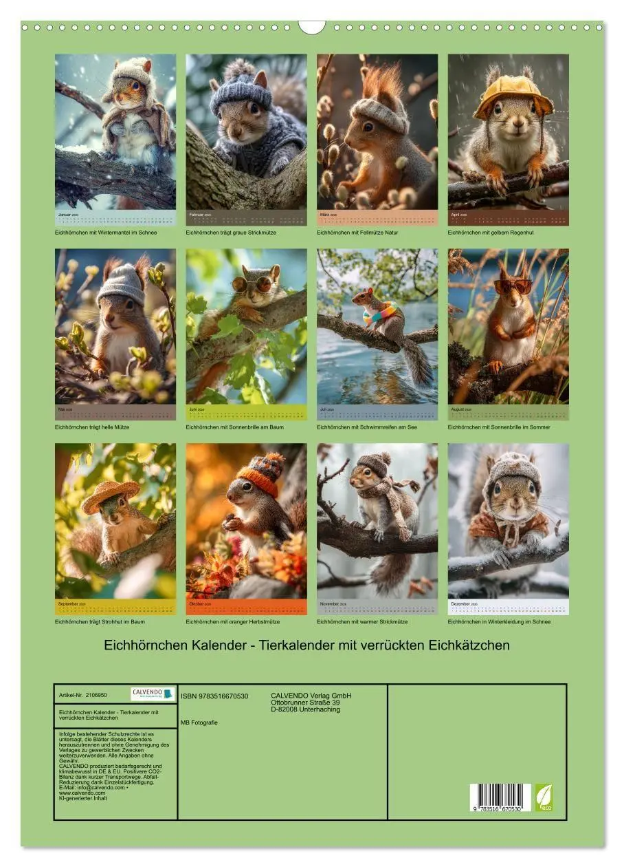 Bild: 9783516670530 | Eichhörnchen Kalender - Tierkalender mit verrückten Eichkätzchen...