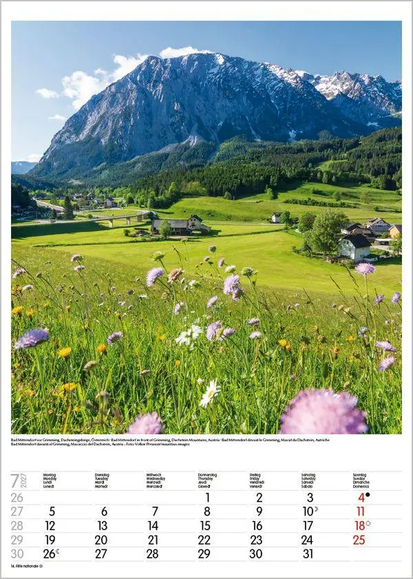 Bild: 9783819300530 | Alpen 2027 | Wandkalender mit Fotos von den Alpen. Format 30 x 42 cm.