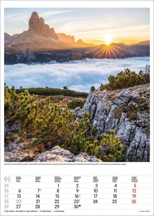 Bild: 9783819300530 | Alpen 2027 | Wandkalender mit Fotos von den Alpen. Format 30 x 42 cm.