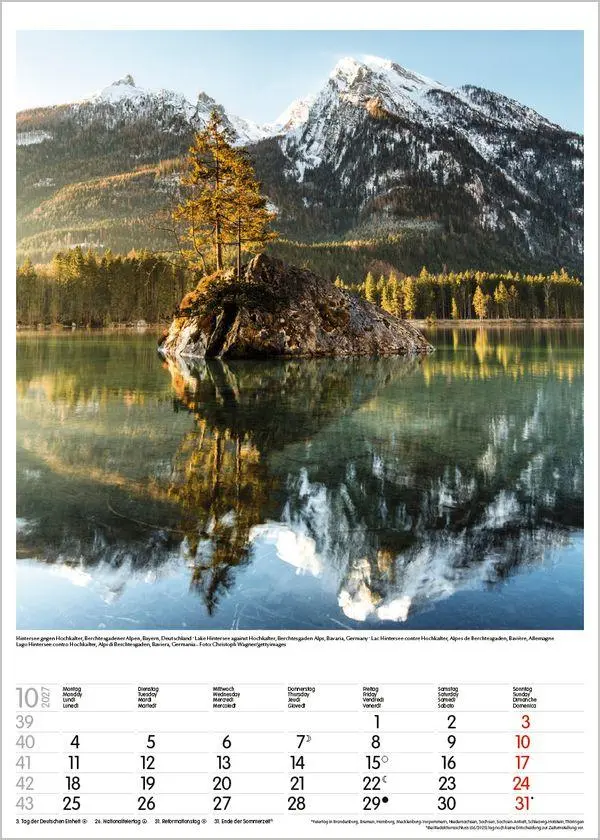 Bild: 9783819300530 | Alpen 2027 | Wandkalender mit Fotos von den Alpen. Format 30 x 42 cm.