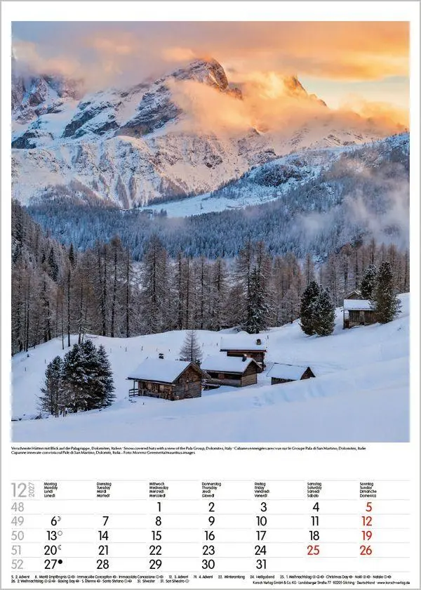 Bild: 9783819300530 | Alpen 2027 | Wandkalender mit Fotos von den Alpen. Format 30 x 42 cm.