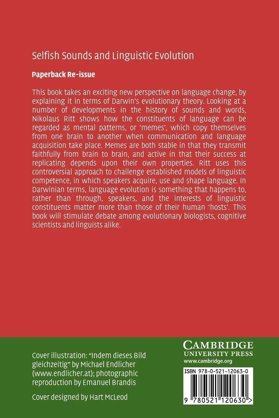 Rückseite: 9780521120630 | Selfish Sounds and Linguistic Evolution | Nikolaus Ritt | Taschenbuch