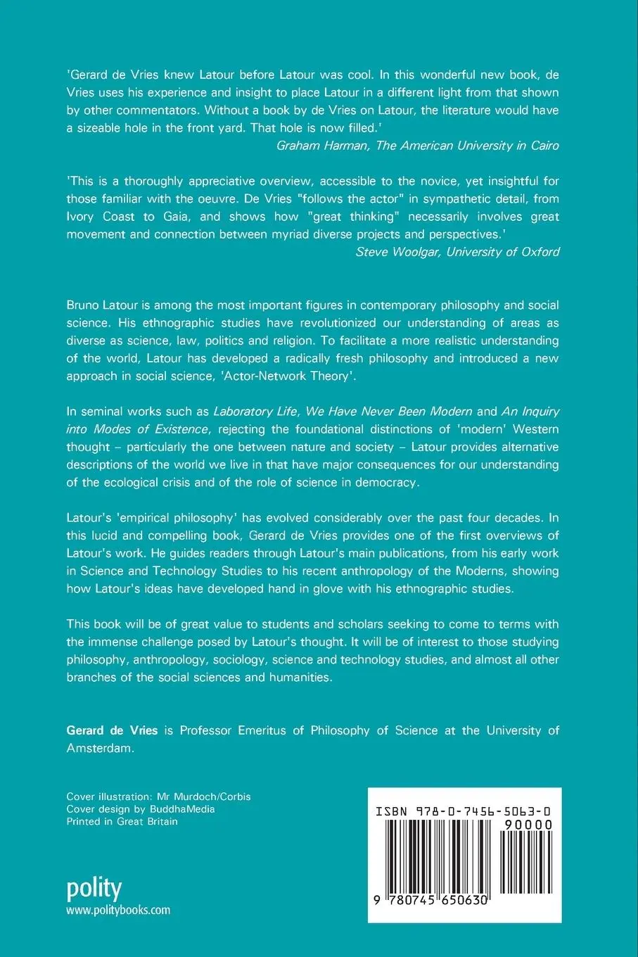 Rückseite: 9780745650630 | Bruno LaTour | Gerard De Vries | Taschenbuch | 224 S. | Englisch