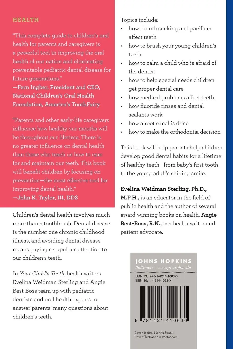 Rückseite: 9781421410630 | Your Child's Teeth | A Complete Guide for Parents | Sterling (u. a.)