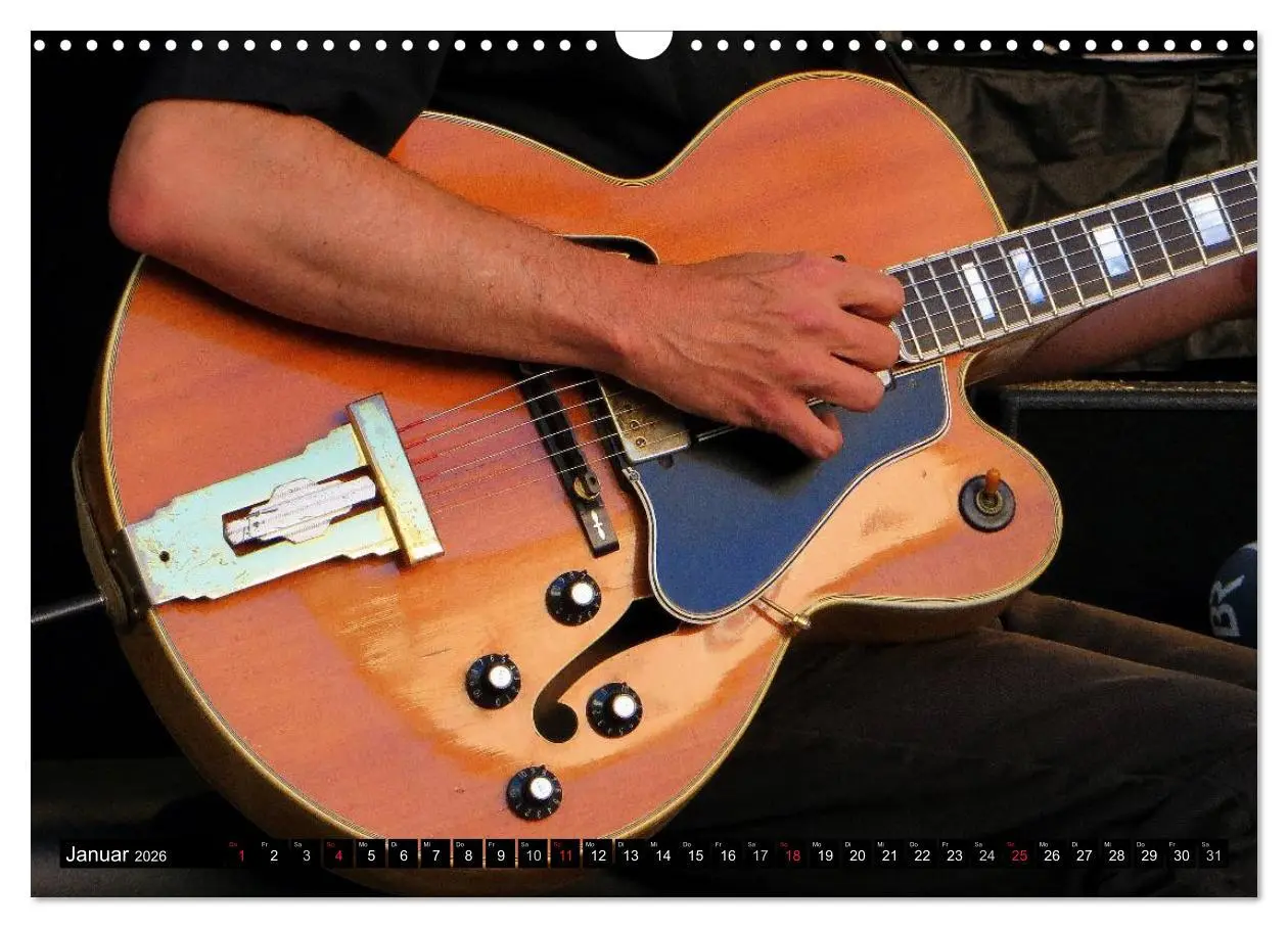 Bild: 9783457950630 | JAZZGITARREN in Szene gesetzt (Wandkalender 2026 DIN A3 quer),...
