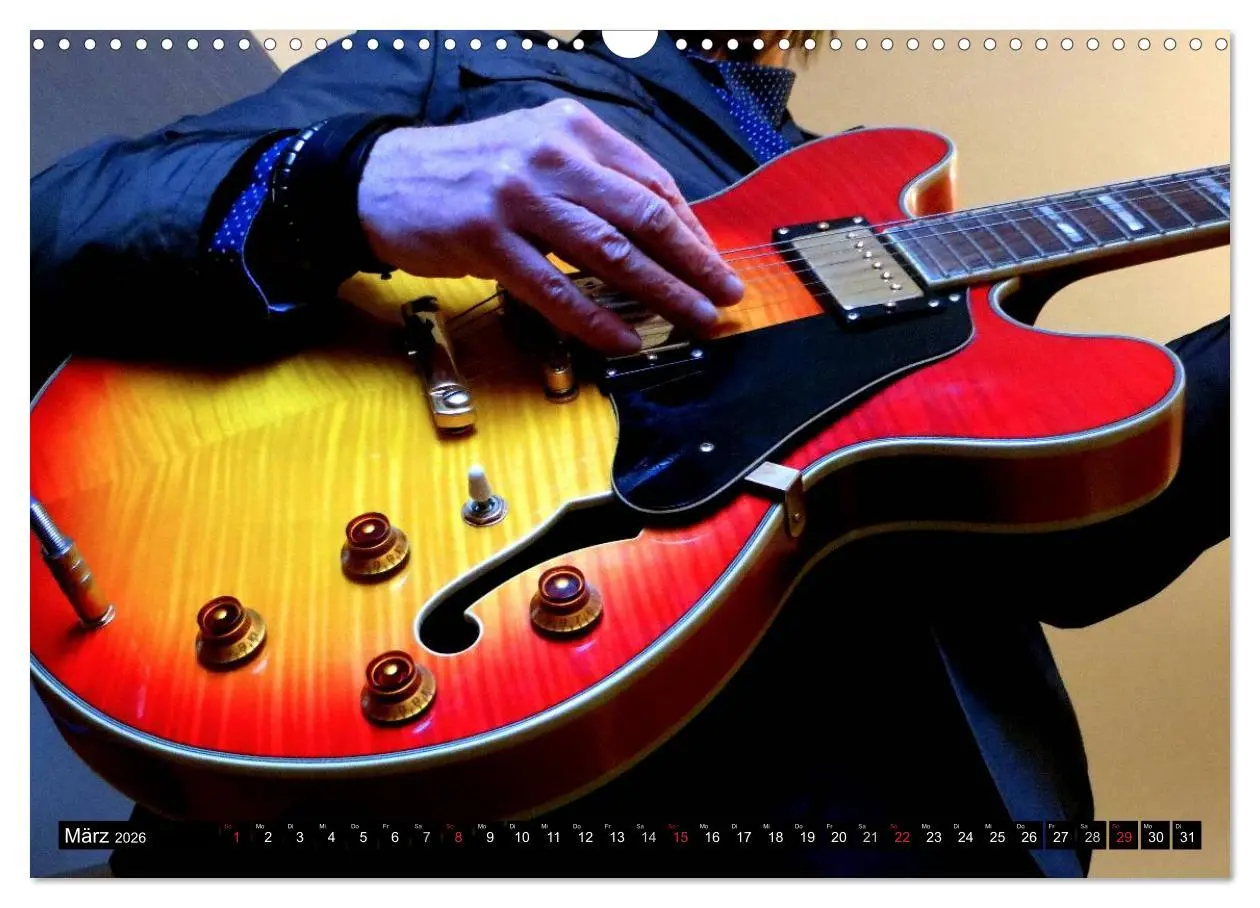 Bild: 9783457950630 | JAZZGITARREN in Szene gesetzt (Wandkalender 2026 DIN A3 quer),...