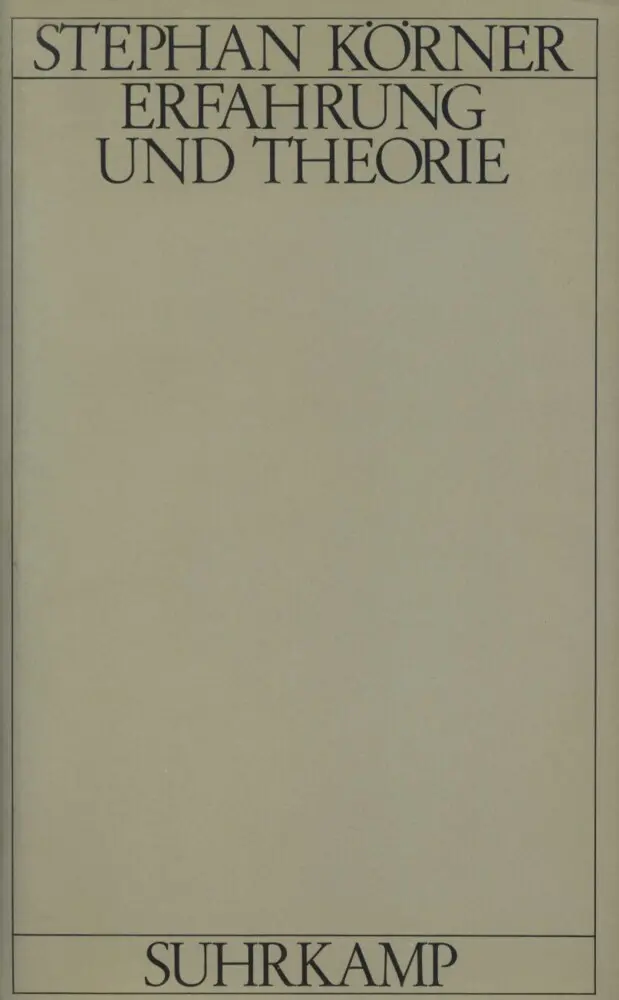 Cover: 9783518570630 | Erfahrung und Theorie | Ein wissenschaftstheoretischer Versuch | Buch