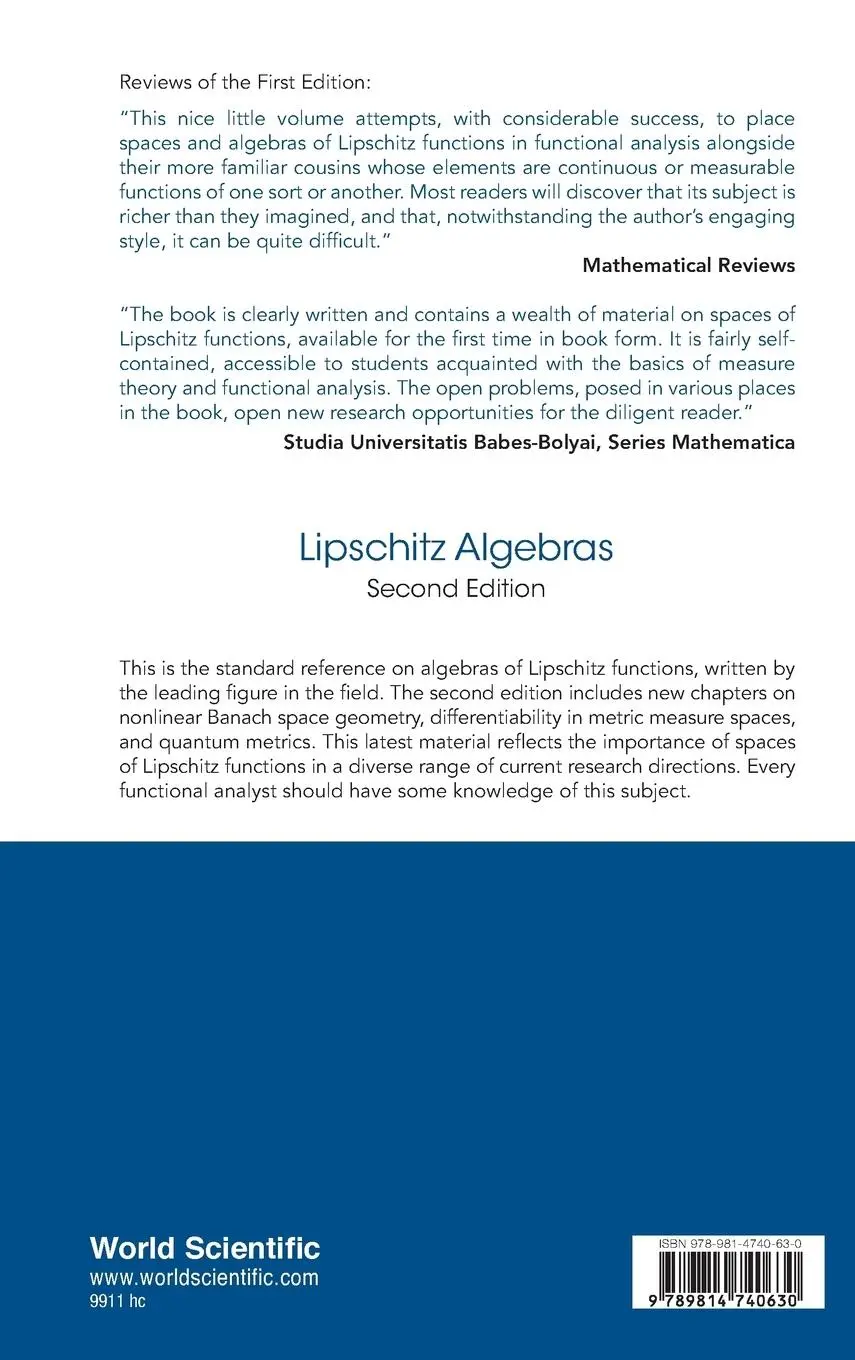Rückseite: 9789814740630 | LIPSCHITZ ALGEBRAS (2ND ED) | Nik Weaver | Buch | Gebunden | Englisch