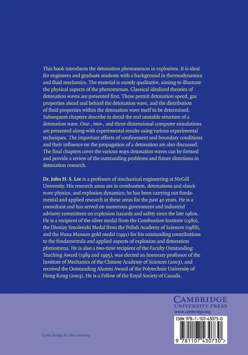 Rückseite: 9781107430730 | The Detonation Phenomenon | John H. S. Lee | Taschenbuch | Englisch