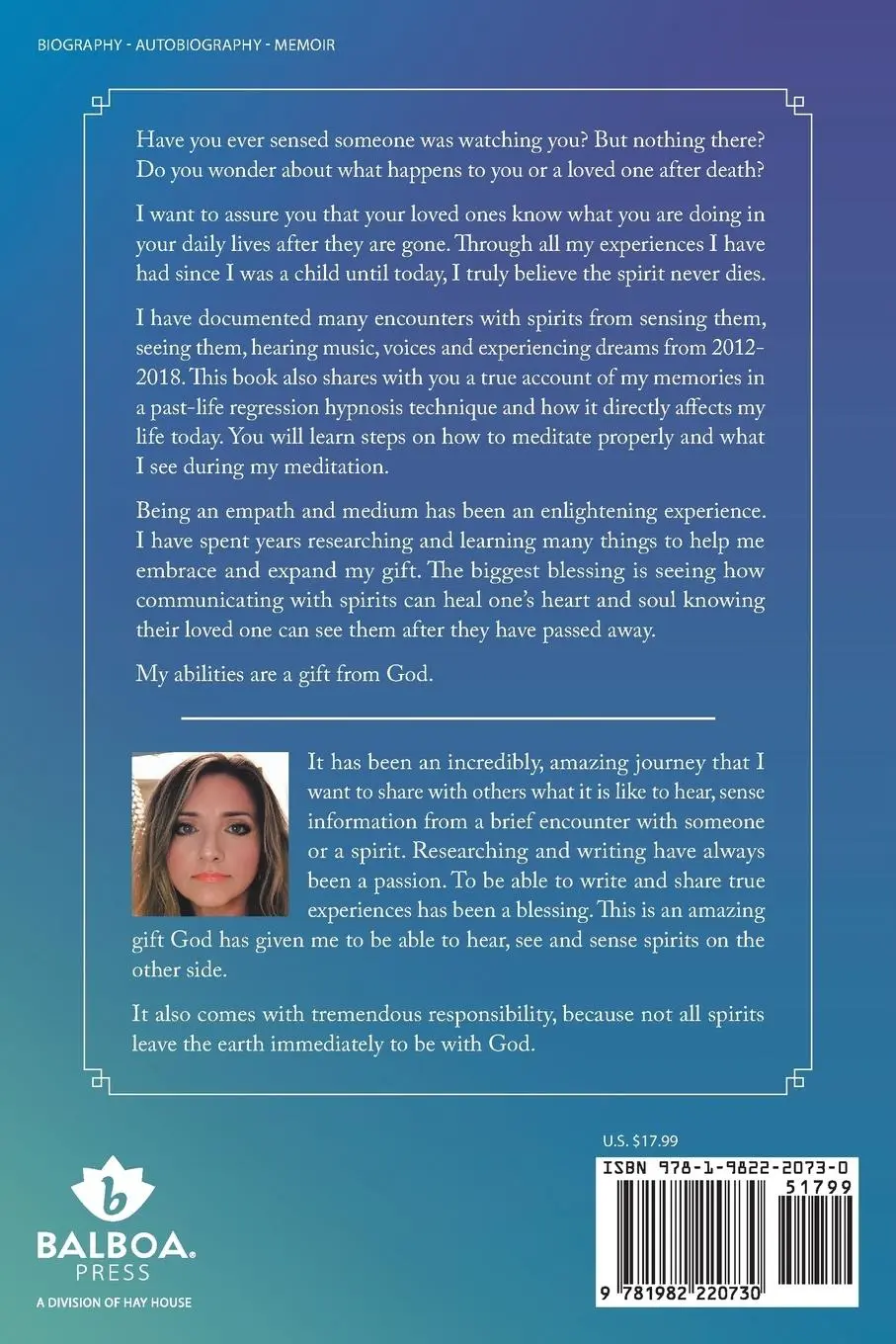 Rückseite: 9781982220730 | Living Life as an Empath and Medium | Rebecca Walters Hopkins | Buch