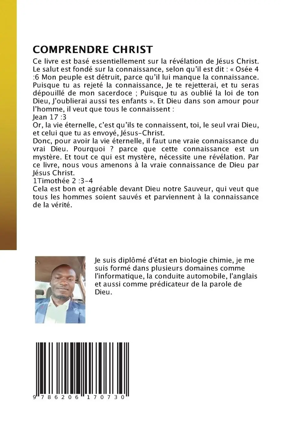 Rückseite: 9786206170730 | COMPRENDRE CHRIST | la révélation de Jésus Christ | Jean Kamanga