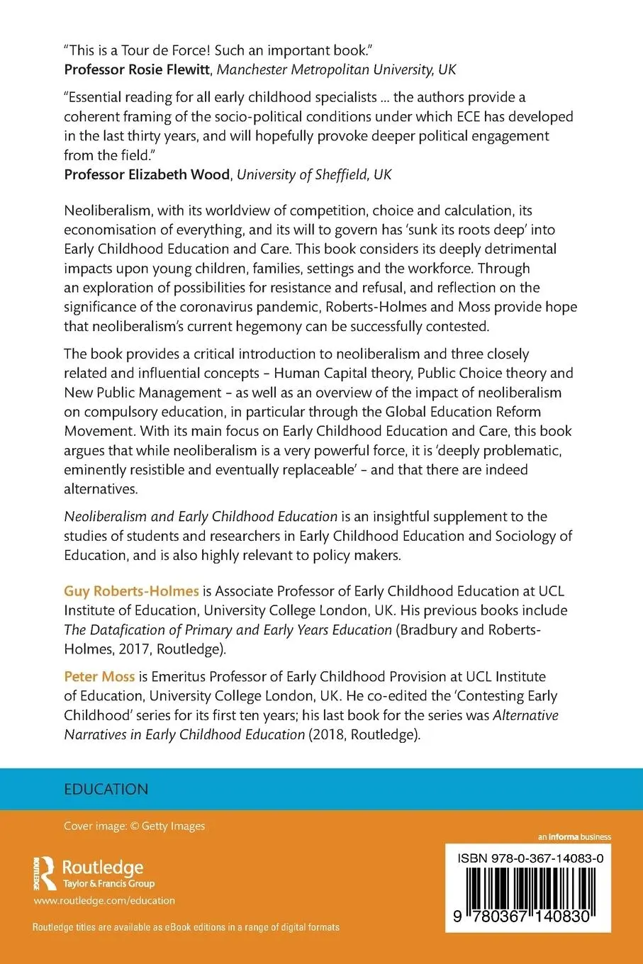 Rückseite: 9780367140830 | Neoliberalism and Early Childhood Education | Roberts-Holmes (u. a.)