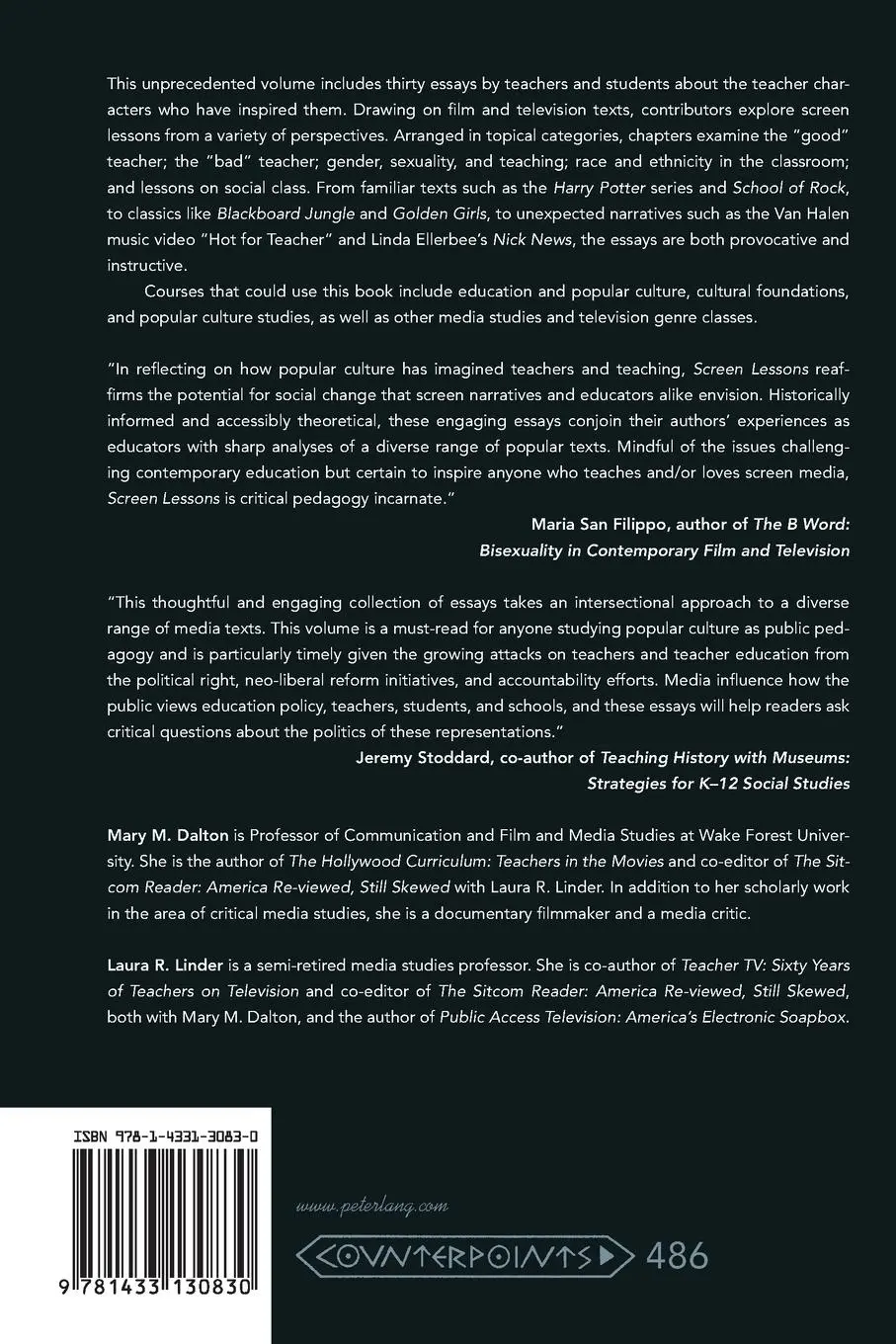Rückseite: 9781433130830 | Screen Lessons | Laura R. Linder (u. a.) | Taschenbuch | 256 S. | 2017