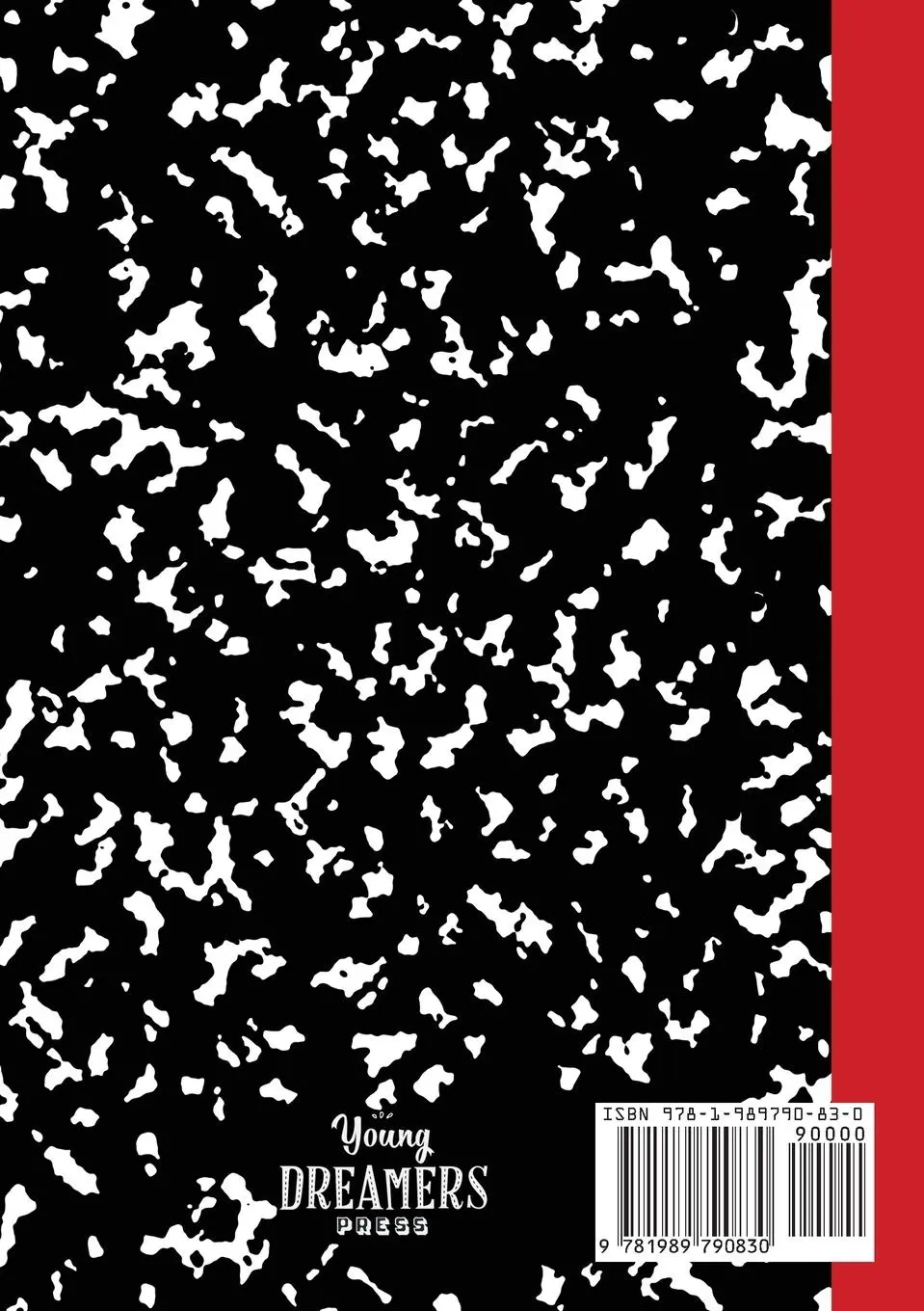 Rückseite: 9781989790830 | Marble Notebook A5 | Black and Red Spine Marble Wide Rule Journal