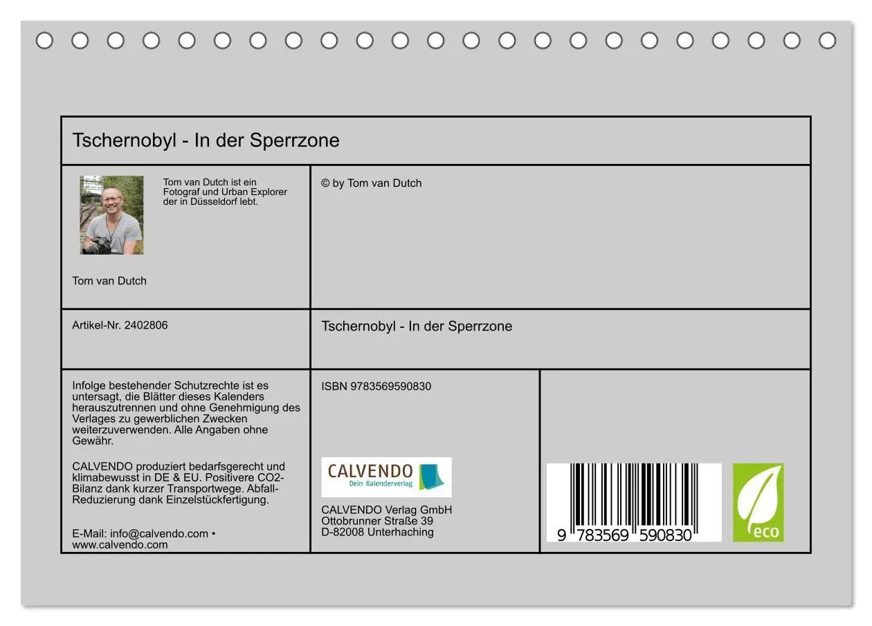 Bild: 9783569590830 | Tschernobyl - In der Sperrzone (Tischkalender 2027 DIN A5 quer),...