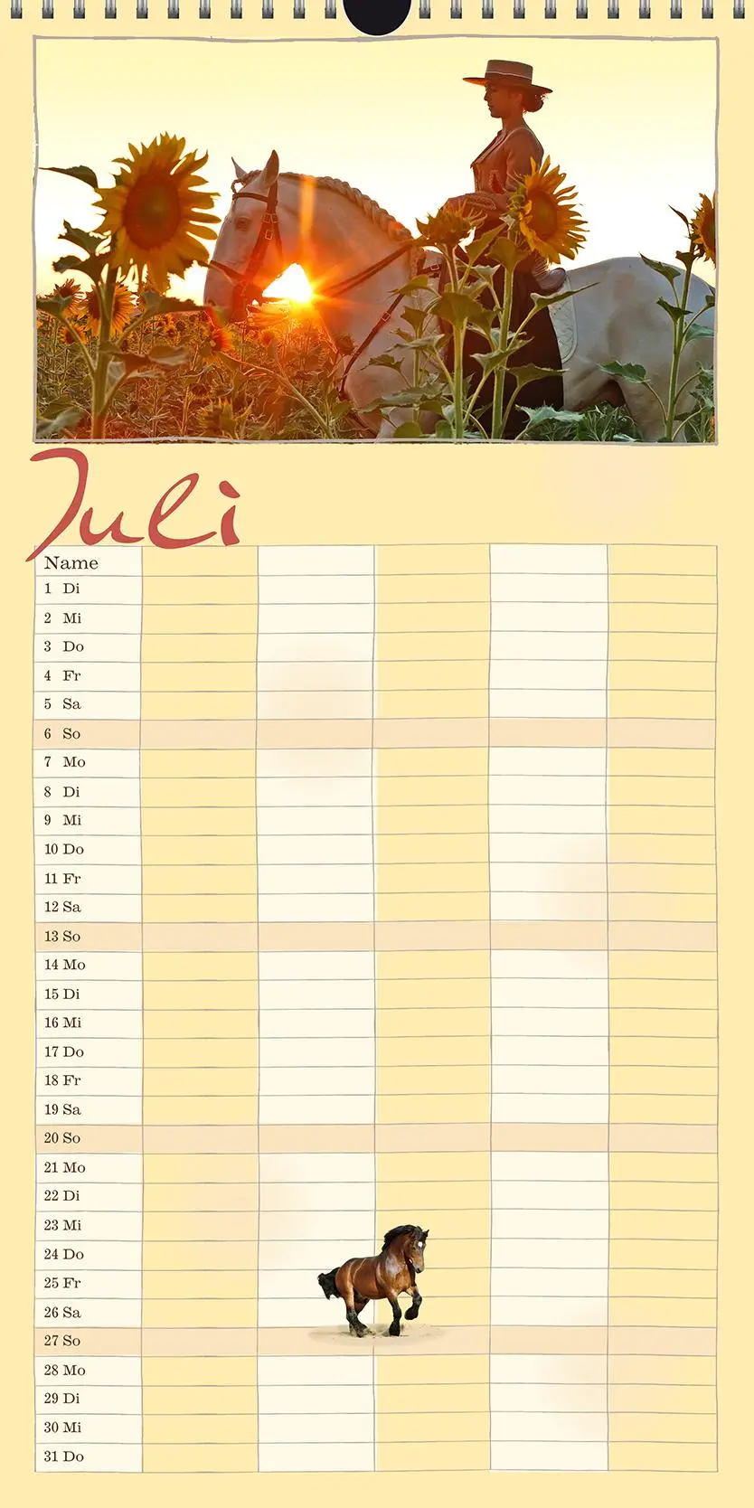 Bild: 9783964120830 | Familienplaner Pferd 2026 | Pferdeglück | Gabriele Boiselle | Kalender