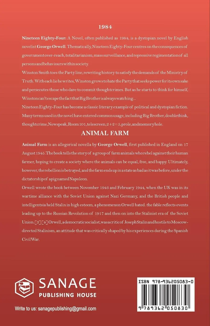 Rückseite: 9789362050830 | 1984 &amp; Animal Farm (2In1) | The International Best-Selling Classics