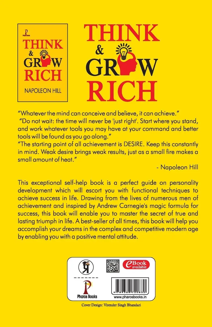 Rückseite: 9789388720830 | Think and Grow Rich | Napoleon Hill | Taschenbuch | Englisch | 2019