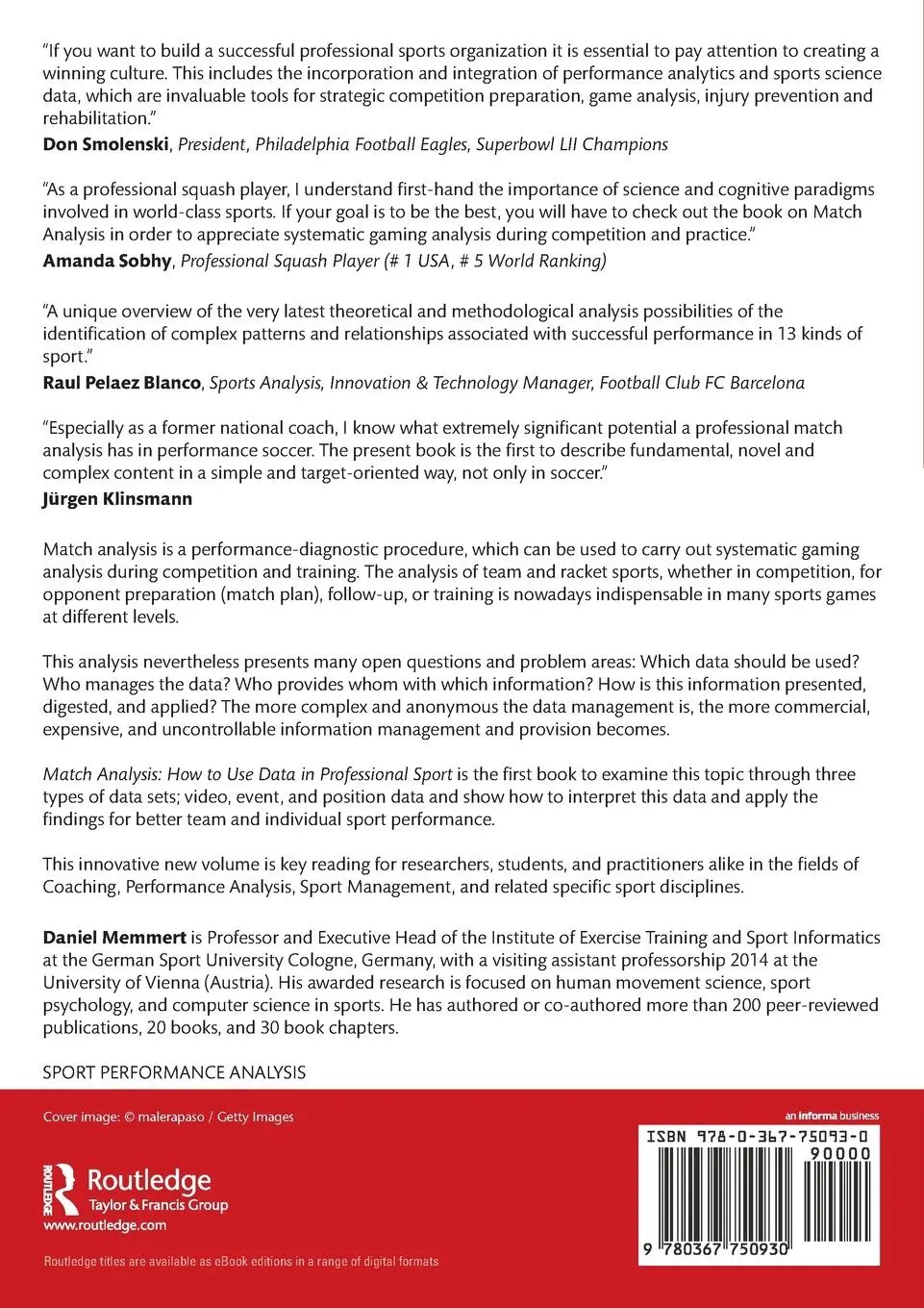 Rückseite: 9780367750930 | Match Analysis | How to Use Data in Professional Sport | Memmert