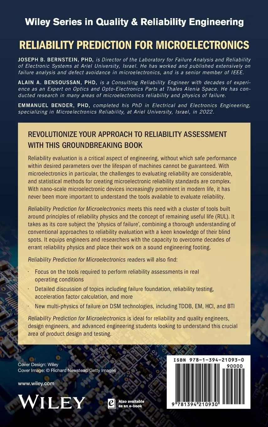 Rückseite: 9781394210930 | Reliability Prediction for Microelectronics | Bernstein (u. a.) | Buch