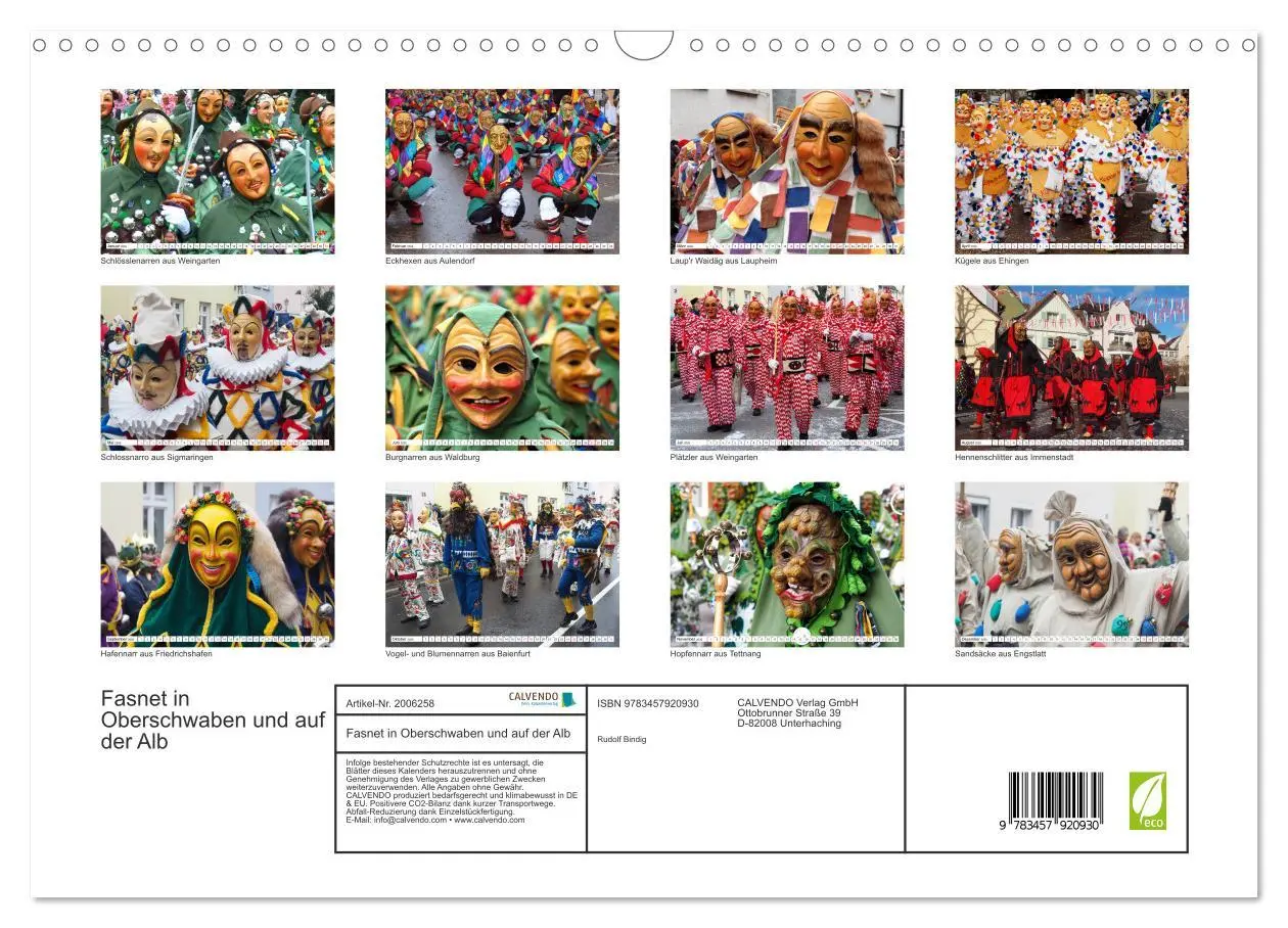 Bild: 9783457920930 | Fasnet in Oberschwaben und auf der Alb (Wandkalender 2026 DIN A3...