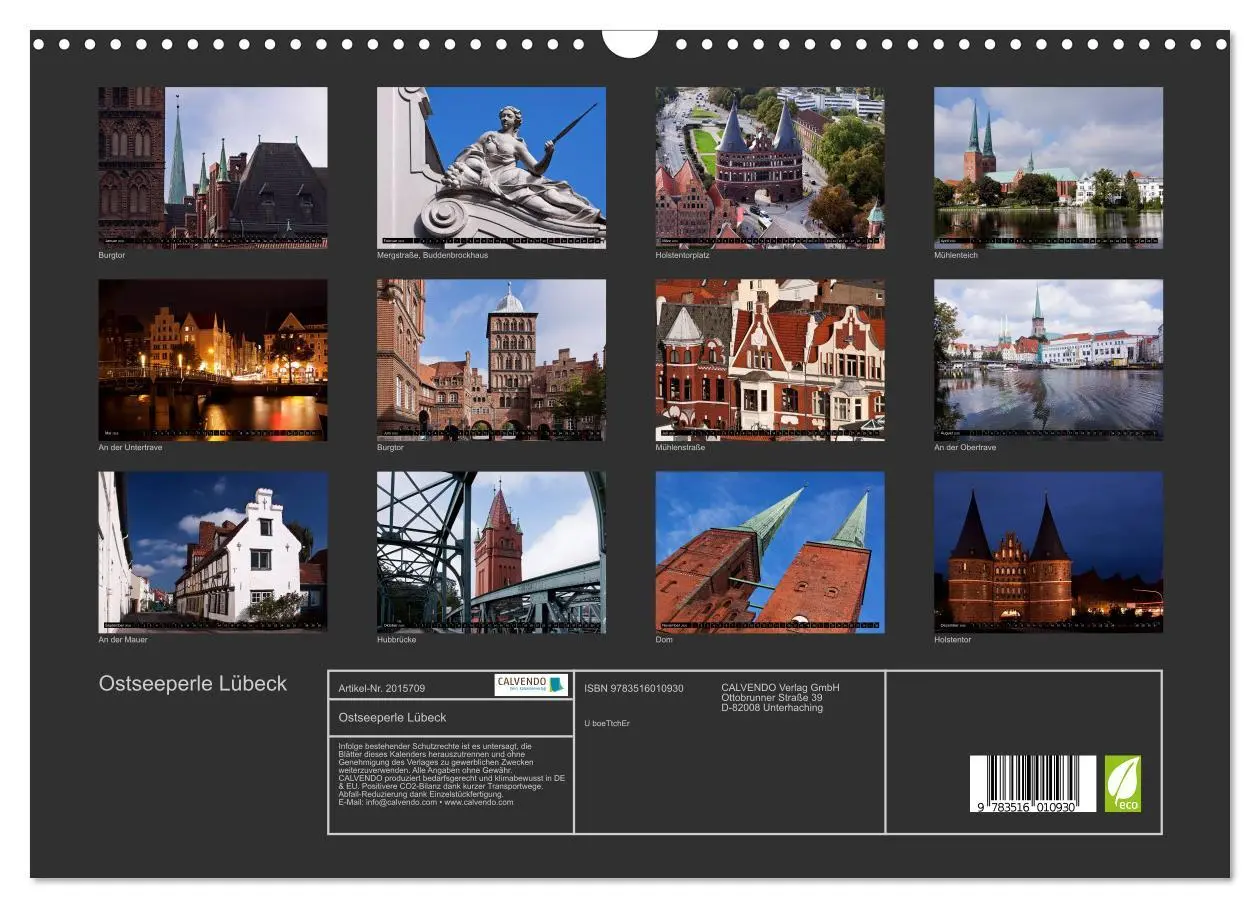 Bild: 9783516010930 | Ostseeperle Lübeck (Wandkalender 2026 DIN A3 quer), CALVENDO...