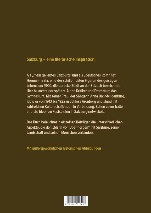 Rückseite: 9783702510930 | Hermann Bahr und Salzburg | Manfred Mittermayer (u. a.) | Buch | 2023
