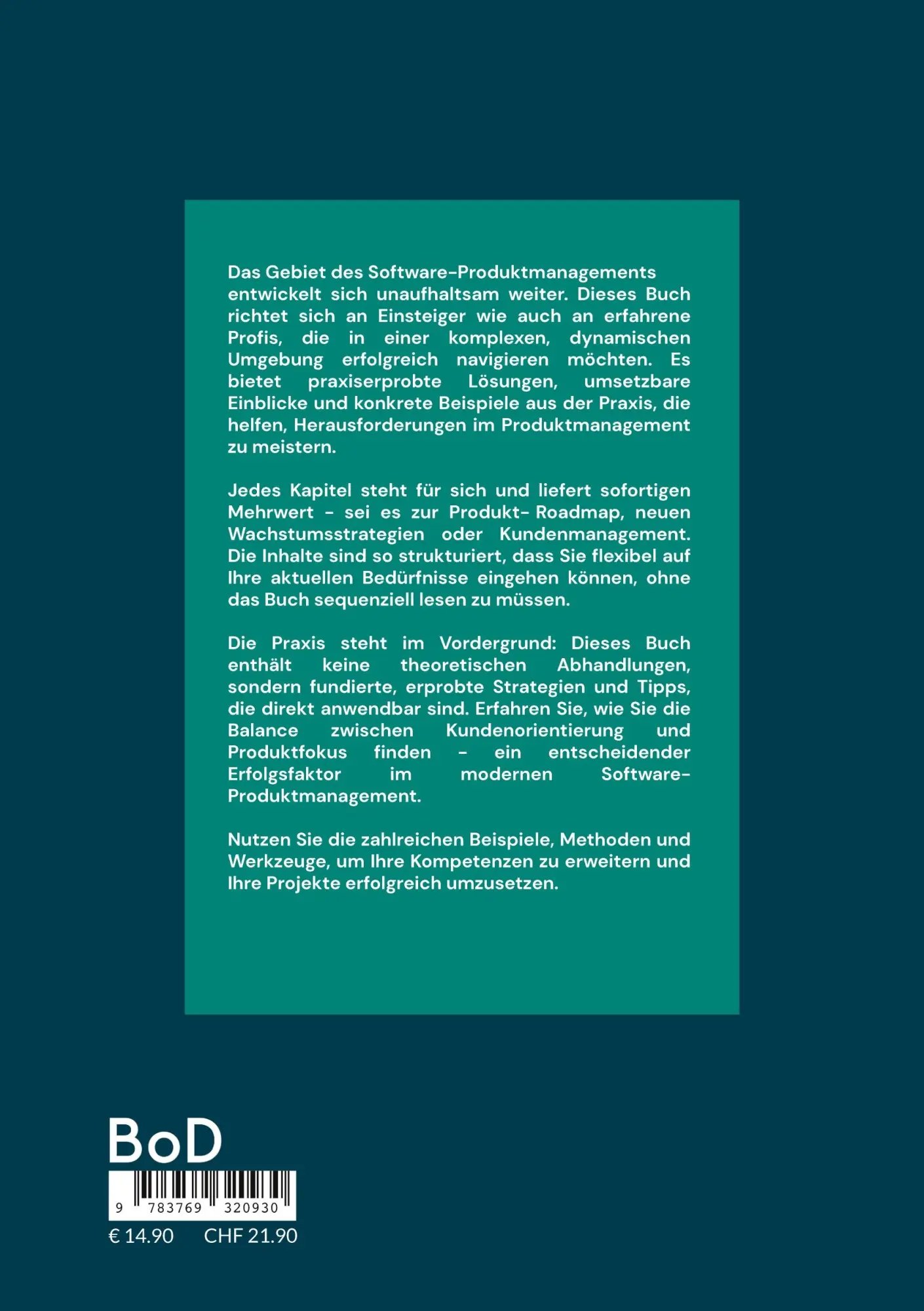 Rückseite: 9783769320930 | Software: Produktmanagement | 33 Experten-Insights aus der Praxis