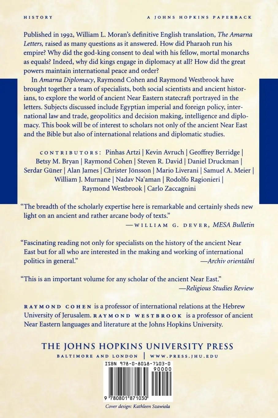 Rückseite: 9780801871030 | Amarna Diplomacy | The Beginnings of International Relations | Buch