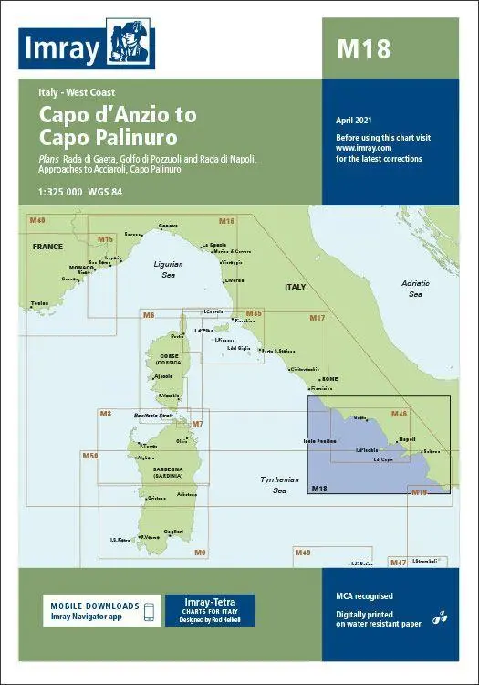 Cover: 9781786791030 | M18 Capo d'Anzio to Capo Palinuro | Imray M Series | (Land-)Karte