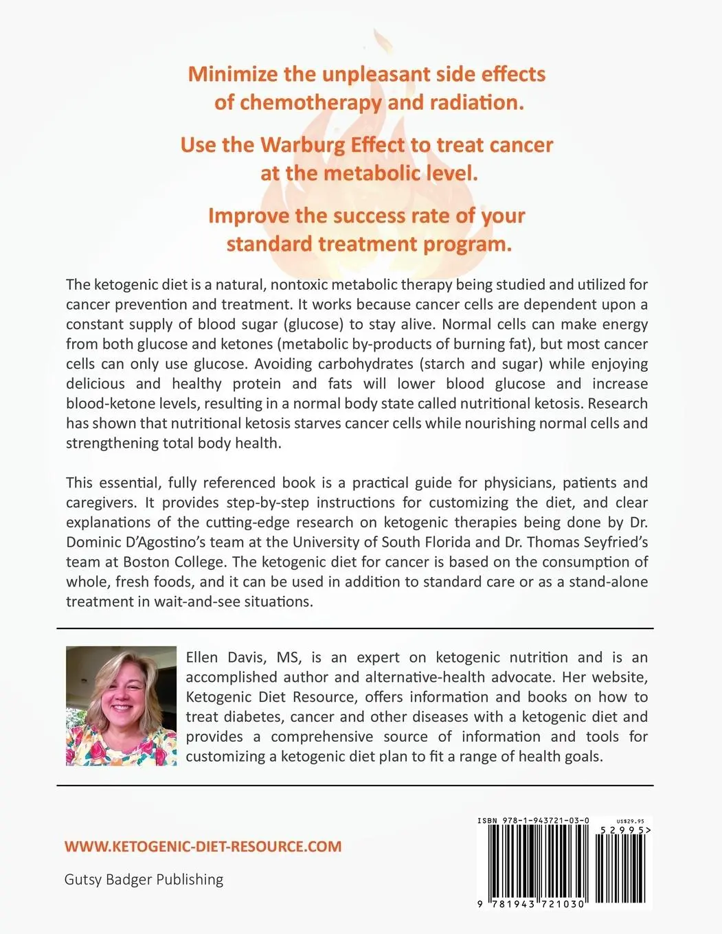 Rückseite: 9781943721030 | Fight Cancer with a Ketogenic Diet | Ellen Davis | Taschenbuch | 2017