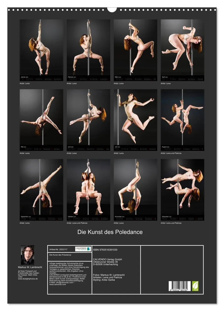 Bild: 9783516381030 | Die Kunst des Poledance (Wandkalender 2026 DIN A2 hoch), CALVENDO...