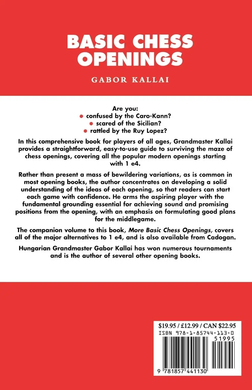 Rückseite: 9781857441130 | Basic Chess Openings | Gabor Kallai | Taschenbuch | Englisch | 2000